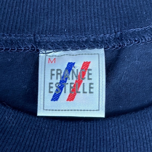 Vintage 2001 France Estelle Navy Red White Paris SIECLE XXI Embroidered Shirt MD - Picture 8 of 9